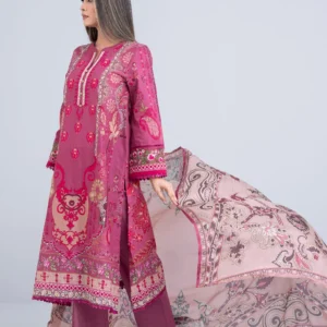 Ready-to-wear Three Piece Lawn with Silk Dupatta